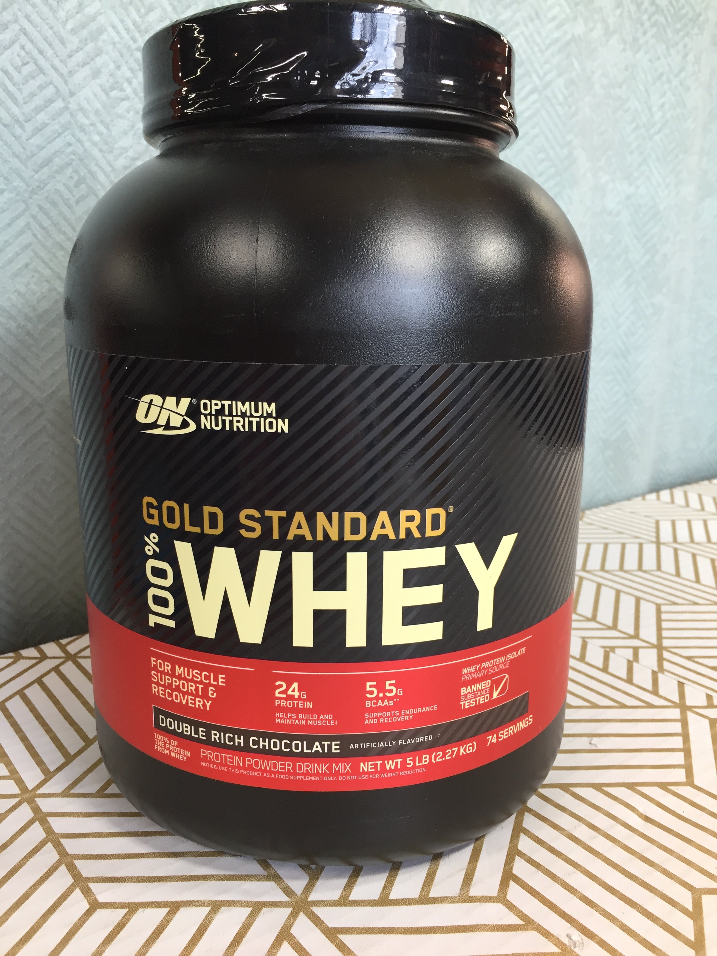 ON Gold Standard 100% Whey Protein Powder, Double Rich Chocolate - 5 Pounds (7856396042478)